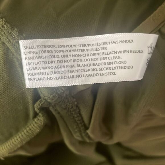 Playa Swim Olive Green Ruffled One Shoulder One Piece Swimsuit sz XL (16) - Picture 6 of 9